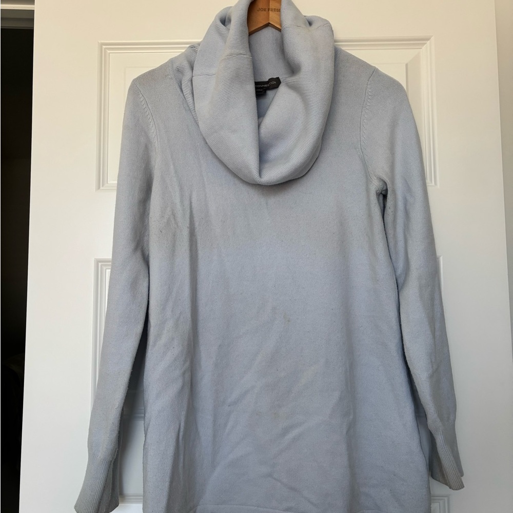 Cozy Light Blue Cowl Neck Sweater
